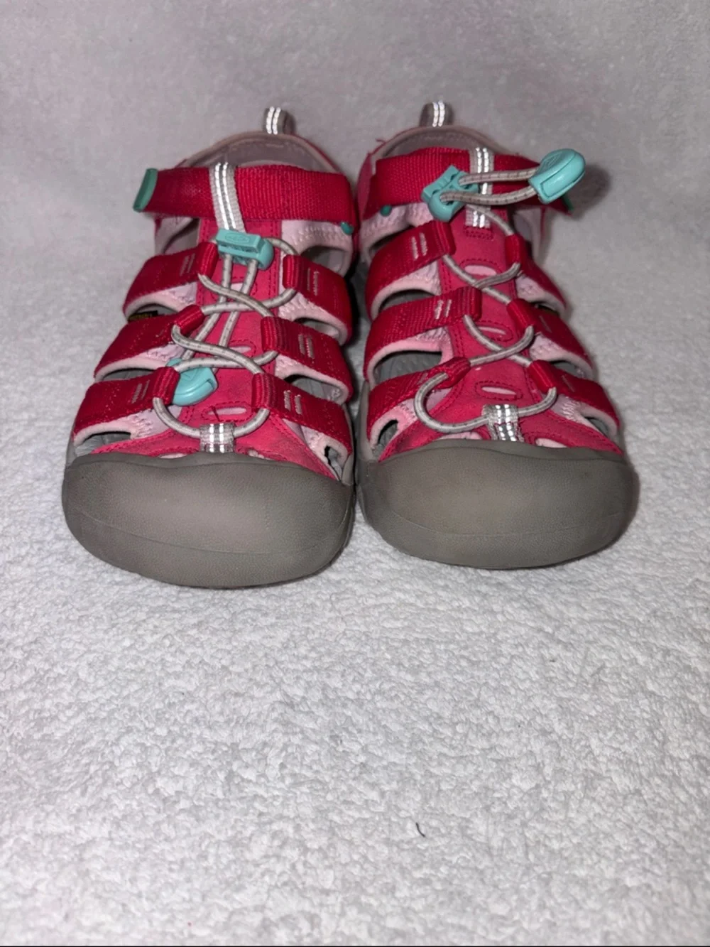 KEEN Kids Coral Pink Teal Newport h2 raspberry pink-a-boo Water Sandals girl 4